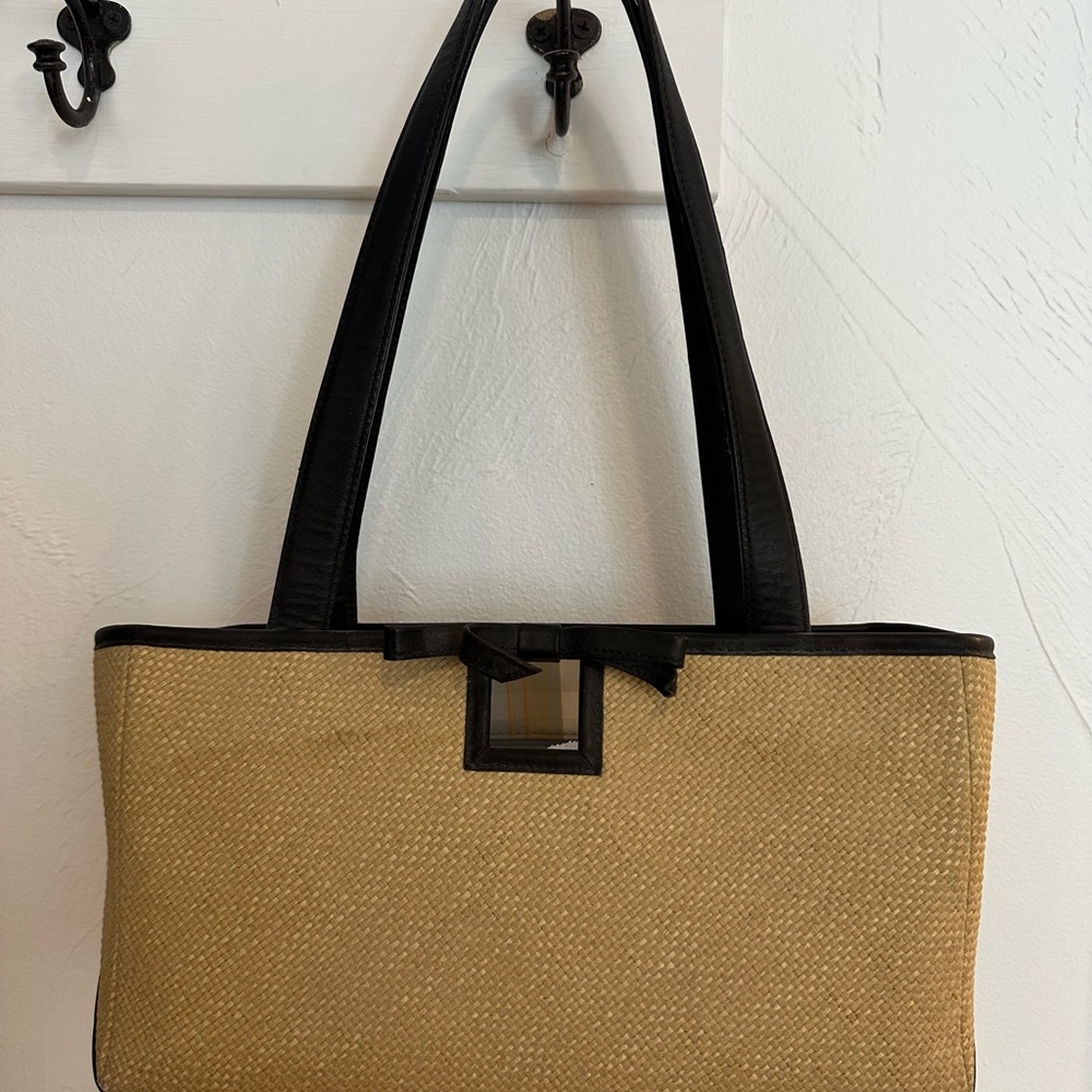 Banana Republic Tan and Black Tote Bag